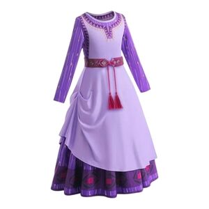 Kids Inspired by Disney's Wish Asha Princess Dress With Accessories, New